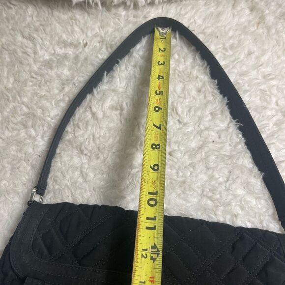 Vera Bradley Classic Black Quilted Fabric Shoulder Bag Purse Zebra print Lining. - Picture 8 of 13